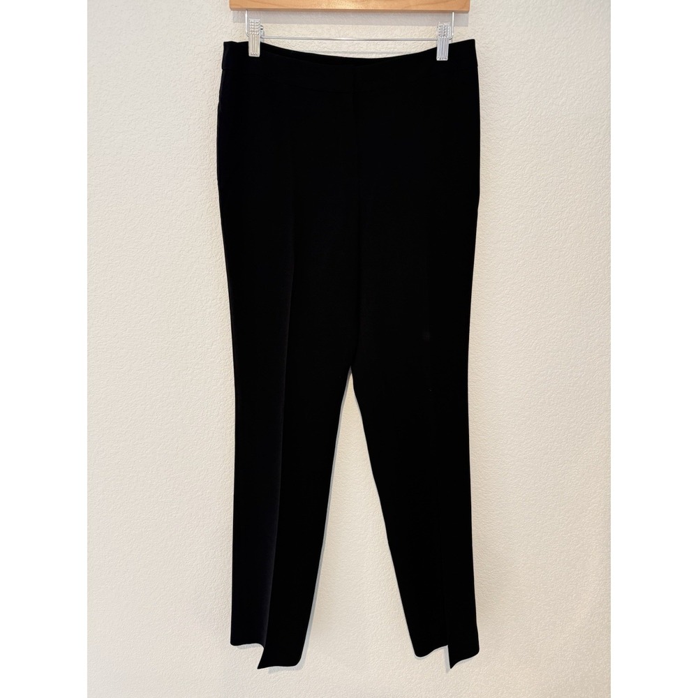 Lafayette 148 Barrow Trouser Pants Womens 6 Black Pleated Straight Career